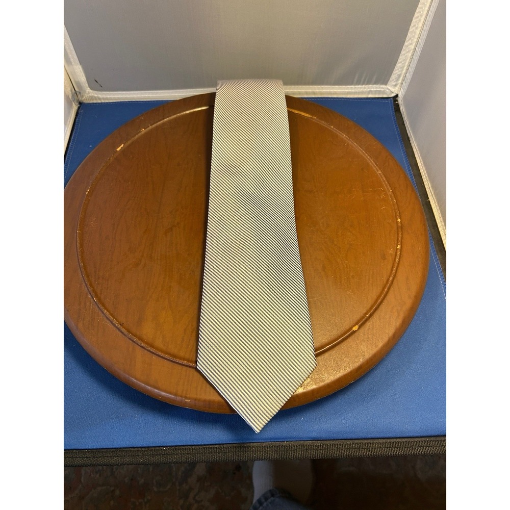 J Crew Blue Striped Men's 100% Silk Tie Necktie